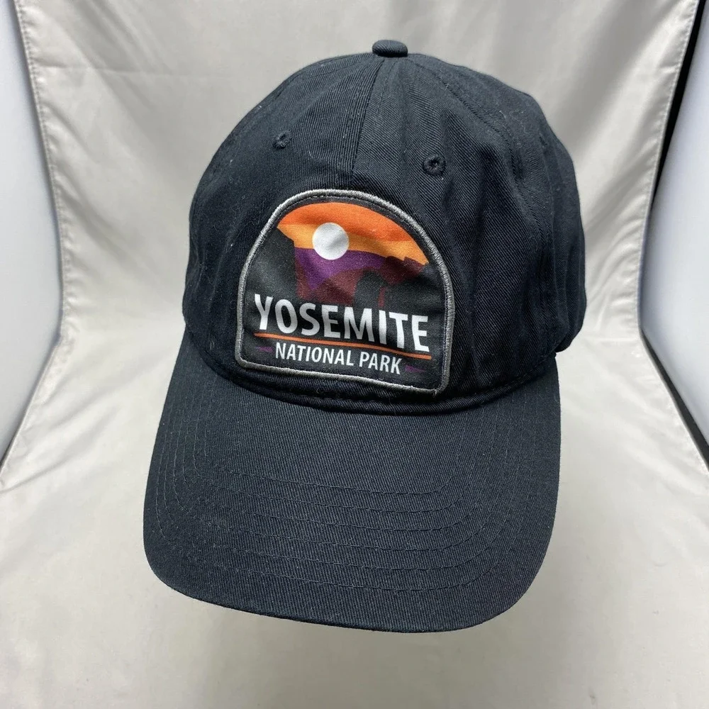 Yosemite National Park Hat Cap Strap Back Black Embroidered Patch Mens‎ Dad Hat